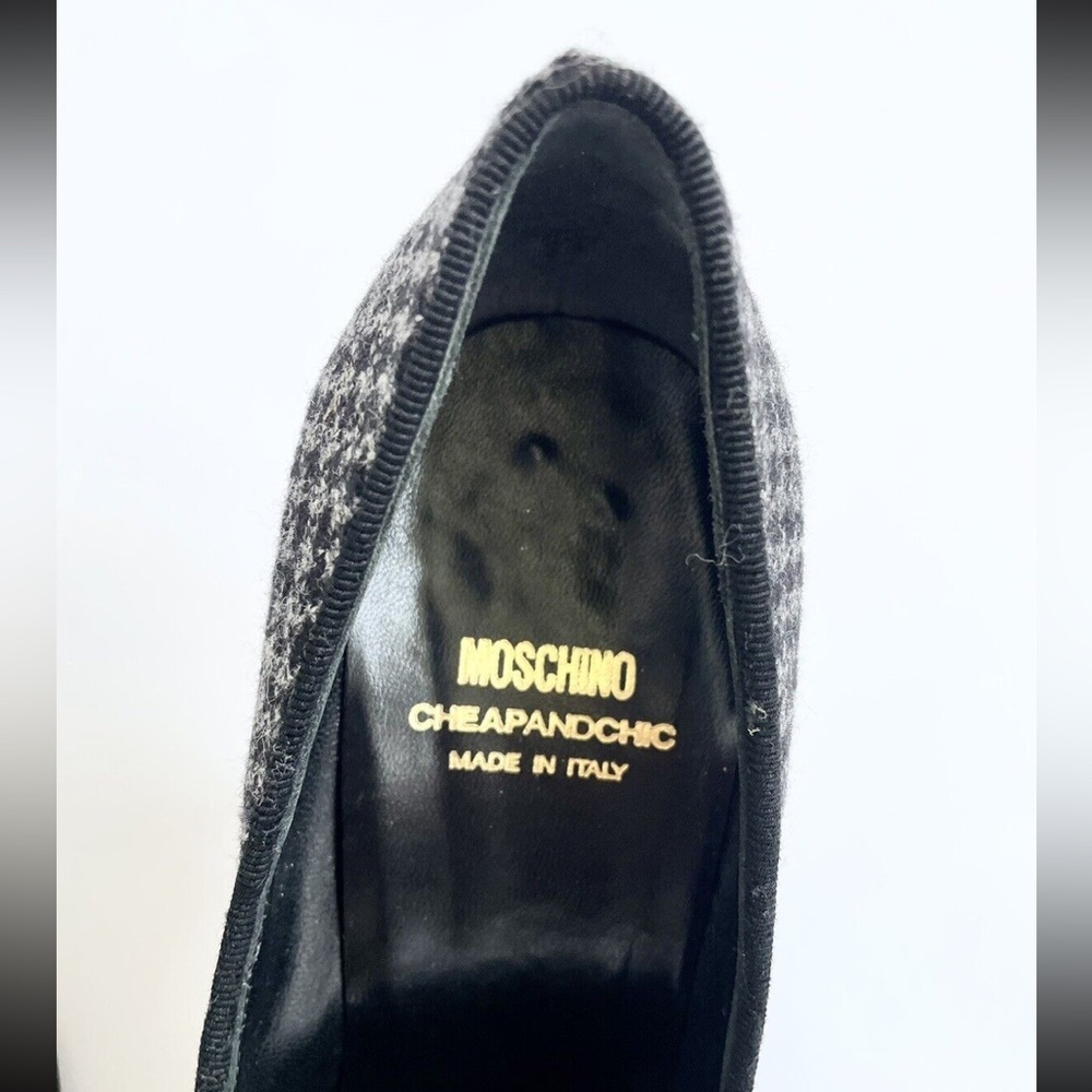 Moschino Cheap and Chic Houndstooth Bow Heels Size 6 - Picture 9 of 13